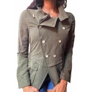 Free People Green jacket button up size 6